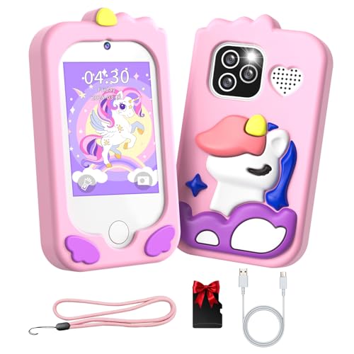 Tosaju Kids Mobile Phone Toy with Dual Camera Kids 2.8 Inch Touch Screen Learning Phone Learning Toy with SD Card Boy Girl Age 3 4 5 6 7 8 Cadea