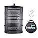 Herb Drying Net w/Zippers Herb Dryer Mesh Tray Drying Rack (D24 xH35.5 4-Tier, Black)