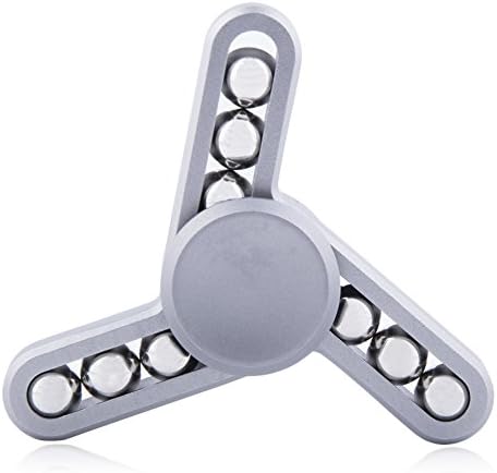 Amposei Fidget Spinner Aluminum Alloy EDC Toy Steel Bearing Stress Reducer for ADD, ADHD, Anxiety, and Autism Adult Children,Sliver Grey