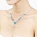 Glamorousky Elegant Rose Necklace with Blue Austrian Element Crystals