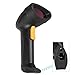 Flexzion USB Wired Barcode Scanner Automatic Handheld Laser Scan Scanning Gun Bar-Code Reader with Hands Free Adjustable Stand and 6ft Cable for Supermarket Library File Management Tracking POS