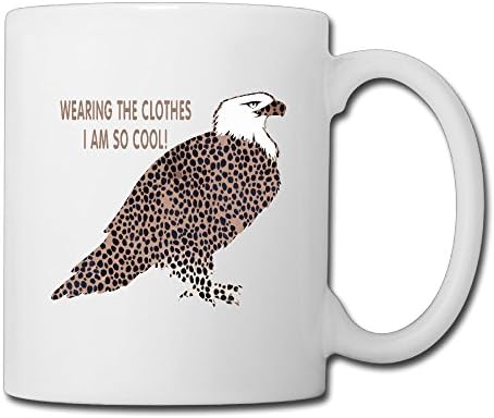Cool Leopard Print Eagle Ceramic Coffee Mug, Tea Cup | Best Gift For Men, Women And Kids - 13.5 Oz, White