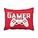 Emvency Decorative Red Throw Pillow Cover Standard Size 20x26 Inches Best Ever for Video Games Geek Pillowcase with Hidden Zipper Decor Cushion Gift for Home Sofa Bedroom Couch Car