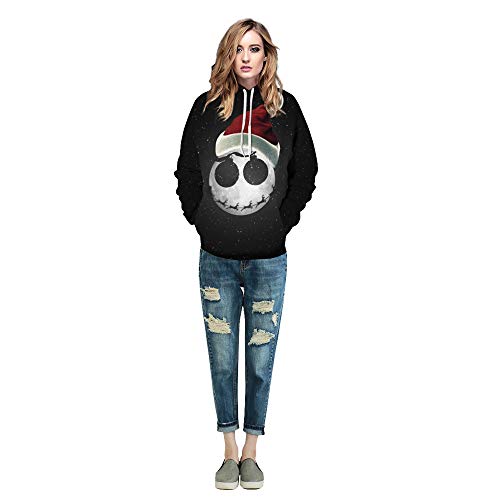 Farmerl Men Women Sweatshirts 3D Christmas Print Long Sleeve Couples Hoodies Blouse - Thumbnail 2