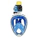SEGMART Full Face Snorkel Mask with 180° Field of View for Surface Snorkeling (anti-leak) (Blue,S/M)