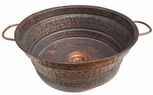 Egypt gift shops Dark Matte Patinated Vessel Natural Copper Bathroom Handles Sink Toilet Lavatory Basin