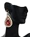Women's India Inspired Teardrop Gemstone Evening Dangling Earrings, Ruby Red
