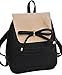 Coofit Leather Backpack Girls Schoolbag Shoulder Bag Casual Daypack with Bowknot