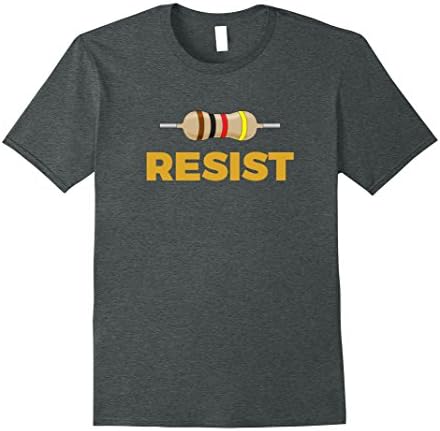 Mens Resist! Funny Electronic and Science Geek Tshirt Medium Dark Heather
