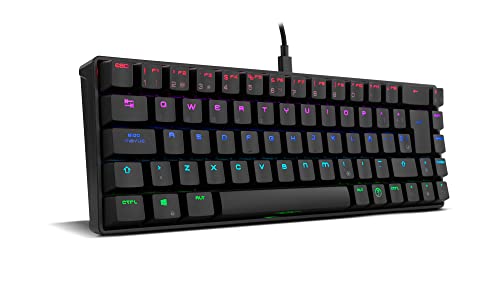 OZONE Mini Tastiera Gaming TACTICAL -OZTACTICALSP- Tastiera Gaming Meccanica Senza tastierino numerico, Bluetooth, Switches Outemu Red, illuminazione LED RGB, silenziosa, layout Spagnolo QWERTY - Nero