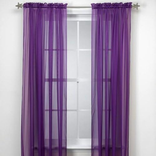 Amazon Com 2 Piece Set 63 Long Solid Sheer Curtains Panels