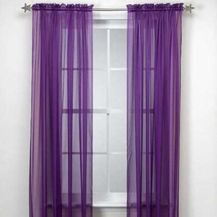 Amazon Com 2 Piece Set 63 Long Solid Sheer Curtains Panels