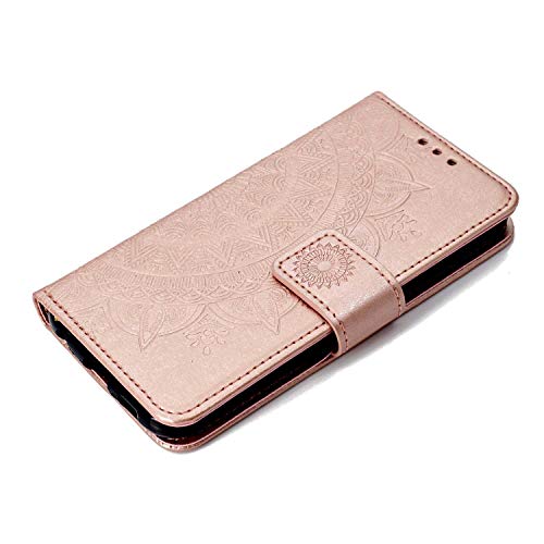 Case Galaxy S6, Bear Village PU Leather Embossed Design Case with Card Holder and ID Slot, Wallet Flip Stand Cover for Samsung Galaxy S6 (#1 Rose Gold) - Thumbnail 4