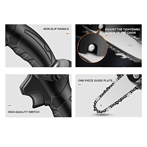KJGHJ Kettensäge-Handheld Wiederaufladbar Angetriebene Kettensäge Elektrische Protable-Kettensäge-Holzschneider… – Bild 5