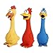 Tamu style Rubber Chicken Squeaky Dog Toys for Small, Medium or Large Pet Breeds, Play Fetch, Reduce Separation Anxiety