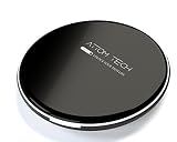 Attom Tech Wireless Charger Qi for iPhone X 8 Plus, Aluminum Qi Wireless Charging Pad Station Mat Base 7.5W for Samsung Galaxy S8,S7,S6,Edge,iPhone X, 8, 8 Plus,7, Nexus, HTC, Nokia, LG G6 (Black)