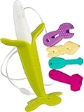 NAVI Baby Teether - BANANA Training Toothbrush and Teething Necklace for Moms - Infant Toys and Gift. Pack of 5