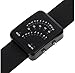 FANMIS 29 LED Sector Blue Red Light Digita Date Black Silicone Strap Men's Women's Wrist Watches