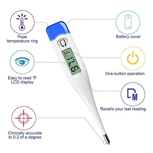 Digital Thermometer, Forehead, Rectal and Armpit Thermometer with 1 Sec