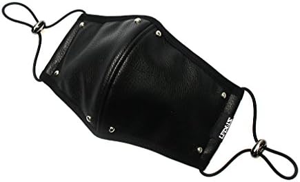 Sakun K-POP A-SOLID PIERCING MASK Gold Stud Adjustable Mouth Mask (Black)