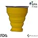 AVALEISURE Collapsible Silicone Travel Cup - The Genuine 10oz Foldable Drinking Mug with Lid, BPA Free, Water, Coffee, Tea, Snacks for Hiking, Camping, Picnic (yellow)