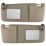 IAMAUTO 31133 New TAN/Beige Sun Visor Pair Left and Right for 2007 2008 2009 2010 2011 Toyota Camry Without Vanity Light
