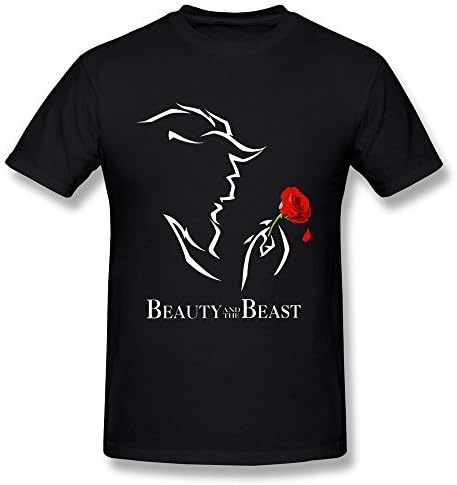 Beauty And The Beast Tshirts For Mens Short Sleeve[ XL Black