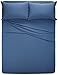 Amazon Basics Cotton Jersey 4-Piece Bed Sheet Set, King, Chambray Blue, Solid