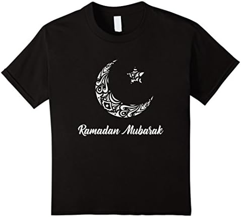 Kids Ramadan Mubarak T-shirt Happy fasting for Muslim Shirt 4 Black