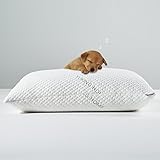 Yuking Home Bed Pillows for Sleeping, Gel-filled Fiber and Latex 2-in-1, Adjustable Loft for Neck Pain Relief and Side Back Stomach Sleeper with Removable Bamboo Case (Microfiber & Latex, Queen)
