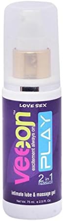 Veeon Unisex Water Based 2-In-1 Intimate Lube and Massage Gel, 75ml