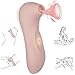 Clitoral Nipple Sucking Vibrator, Xocity, Oral Sex Vibrator with 10 Sucktion Vibration Modes, Clit Nipple Simulator Adults Sex Toy for Women Female Couples, Light Pink