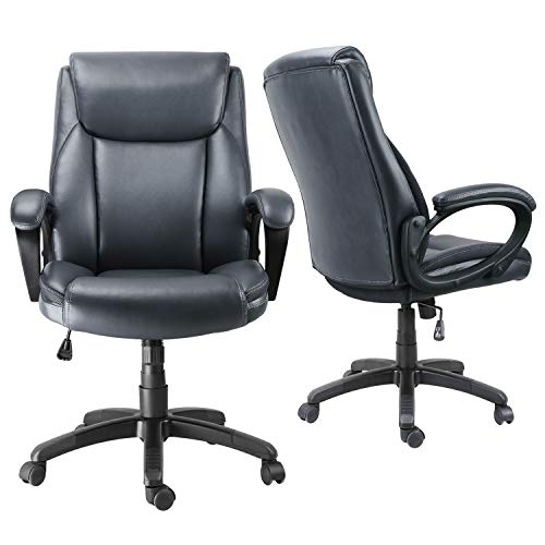 Mysuntown Executive Office Chair, Bonded PU Leather Swivel Chair for Big and Tall Users, Ergonomic High Back with Lumbar Support