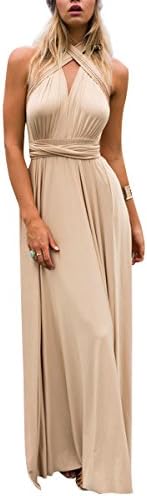 Womens Bridesmaid Elegant Convertible Transformer Infinity Multi Way Wrap Cocktail Dress Off Shoulder V Neck Bandage Long Maxi Dress