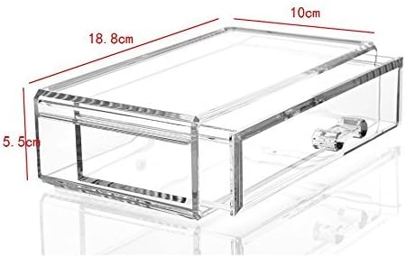 Kamay's Small Transparent Multifunction Detachable Combination Double-Deck Acrylic Make Up Organiser Cosmetic Box 8 Sections Lipstick Makeup Brush Tray Plus 1 Drawer(SF-1061) - Image 5