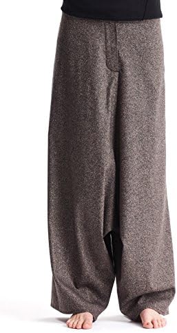 Extravagant Loose Wool Brown Melange Large Pants