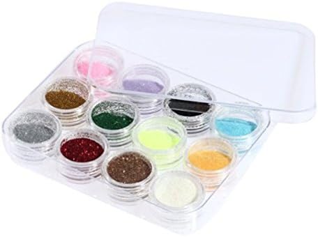 RuiChy 12pcs Color Glitter Dust Powder Tip Decoration Nail Art
