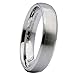 5mm White Tungsten Carbide Brushed Curved With Polished Edges Wedding Band Ring