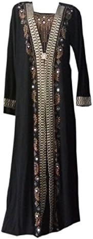 MLG Women Maxi Dress Rhinestones Middle East Dubai Arab Muslim Abaya 3 S