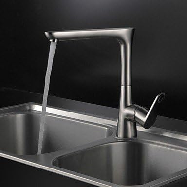 BIAN- Contemporary Nickel Brushed Finish Brass One Hole Single Handle Rotatable Bathroom Sink Faucet