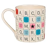 SCRABBLE Vintage Ceramic Coffee Mug, 14 oz, Cream