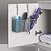 Home Basics Steel Over Door Bathroom Hair Care & Hot Styling Tool Organizer Storage Basket for Hair Dryer, Flat Irons, Curling Wands, Hair Straighteners, Silverthumb 1