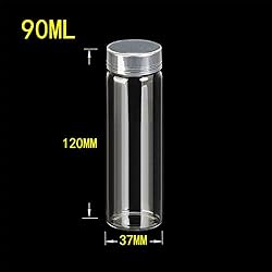 90ml Glass Bottles Aluminium Cap Transparent Clear