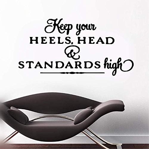 pennge Quotes Wall Stickers Removable Vinyl Art Decal Keep You Heels Head and Standards High for Bedroom Living Room Home Decor