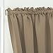 Aquazolax Door Curtain 40 Inch Length - Room Darkening Black Out Kitchen Living Room Curtains Drapery for Short Door Window - Single Panel in 54 Wide, Taupe/Khaki