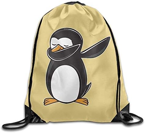 AlineAline Unisex Hip Hop Dabbing Penguin Print Drawstring Backpack Rucksack Shoulder Bags Gym Bag Sport Bag