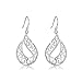 Sterling Silver Filigree Dangle Drop Leaf Earrings For Sensitive Ears By Renaissance Jewelry