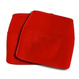 WorkDay Professional 3 Pocket Waist Apron (2 Pack) 100% Premium Cotton - Restaurant Half Aprons, Bartender Apron, Money Apron, Check Holder (Red)