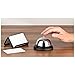 Call Bell with Business Card Holders - Improved Rubber Edge Service Bell for Office, Restaurant, Hotel, Reception - Big Chrome Finished Desk Bell 3.3