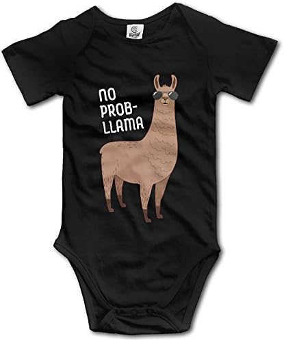 KAOMAOXI Baby Onesies No Prob Llama With Sunglasses Infant Baby Short Sleeves Vest Rompers